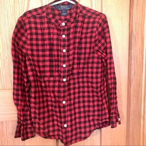 Girls buffalo plaid Polo Ralph Lauren shirt-size 6